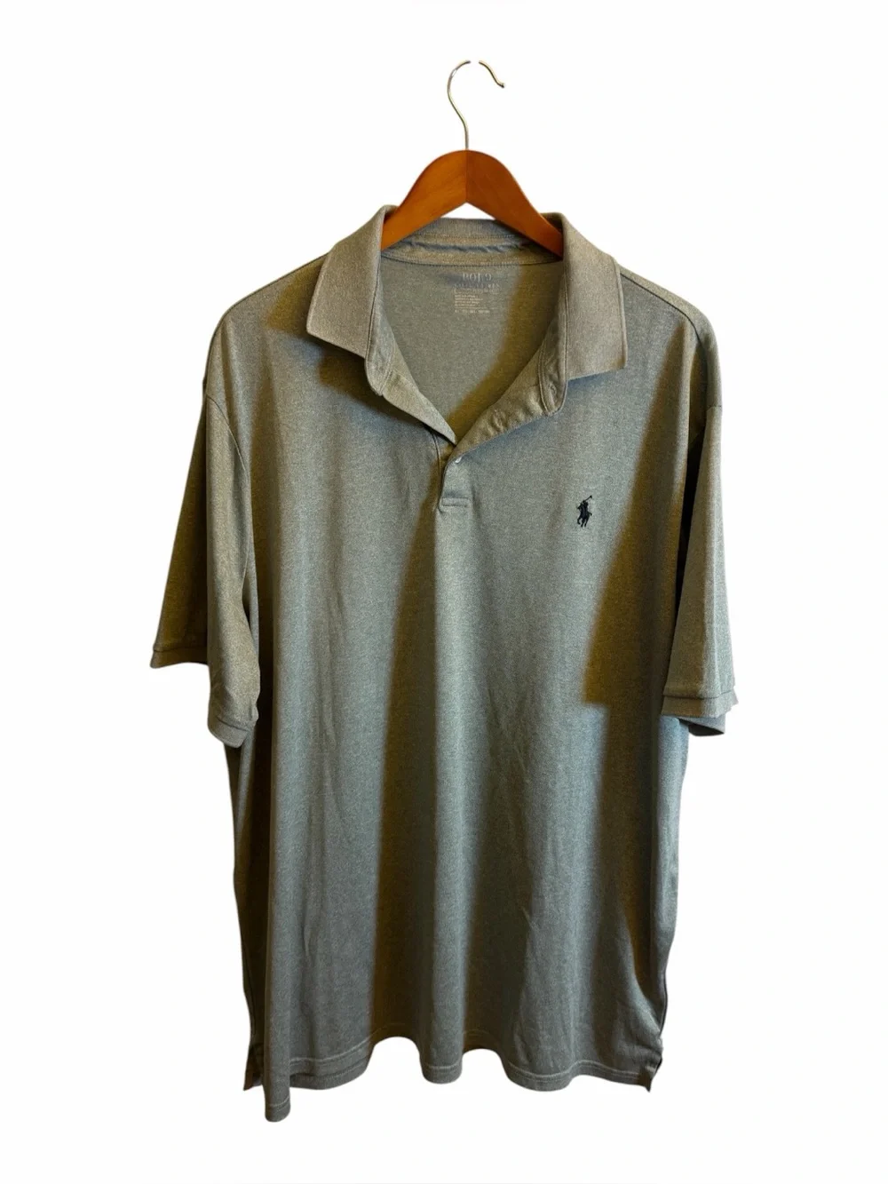 Polo Ralph Lauren Performance Polo Shirt Mens XXL Gray Stretch Short Sleeve Golf